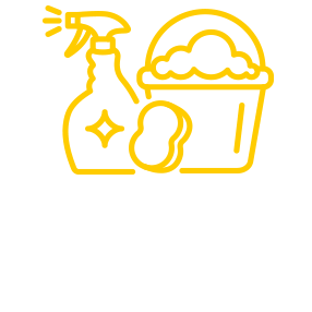 All-Day Sanitation. Icon of cleaning products.