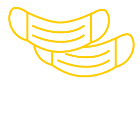 Protection & Prevention. Icon of face masks.