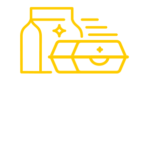 To-Go & Delivery. Icon of food packaging.
