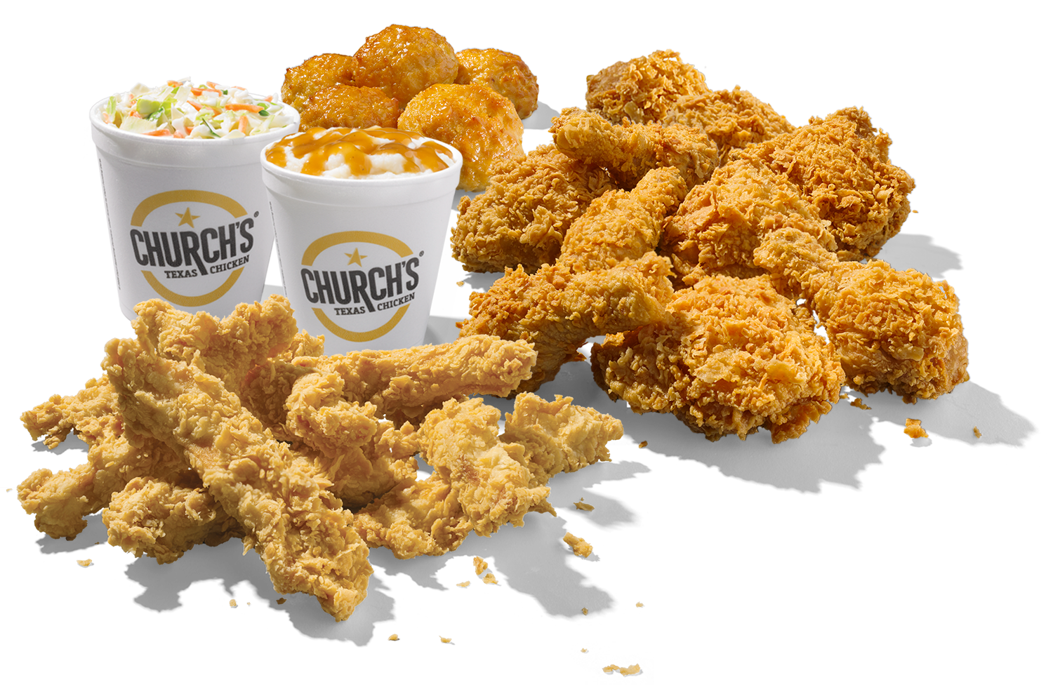 Church’s Texas Chicken 10-piece family meal with sides